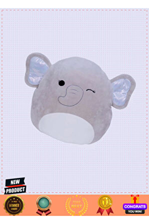 Squishmallowwww Gümüş Fil 20cm Kız Erkek Çocuk Oyuncakları Eğitici Oyuncaklar