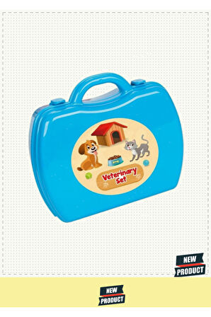 Aksesuarlı Çantalı Veteriner Seti 21 Parça Kız Erkek Çocuk Oyuncakları Eğitici Oyuncaklar