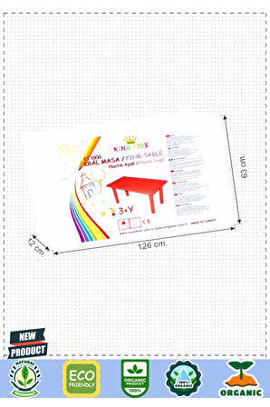 Kral Masa Plastik Ayaklı Kırmızı Kız Erkek Çocuk Oyuncakları Eğitici Oyuncaklar