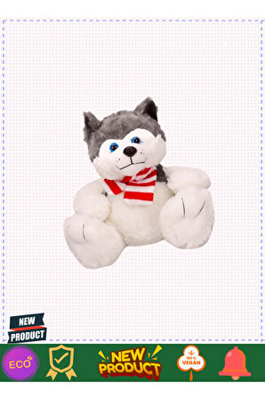 1030 Oturan Husky Atkılı Köpek 30cm Kız Erkek Çocuk Oyuncakları Eğitici Oyuncaklar