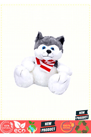 1030 Oturan Husky Atkılı Köpek 30cm Kız Erkek Çocuk Oyuncakları Eğitici Oyuncaklar