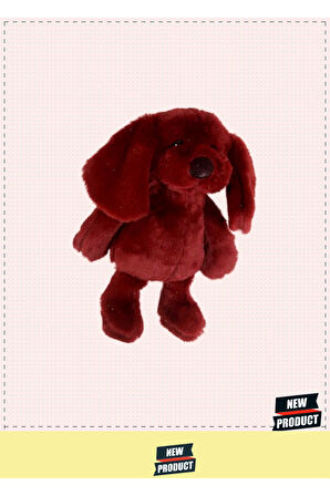 Uyku Arkadaşı Köpek Peluş Bordo 34cm Kız Erkek Çocuk Oyuncakları Eğitici Oyuncaklar