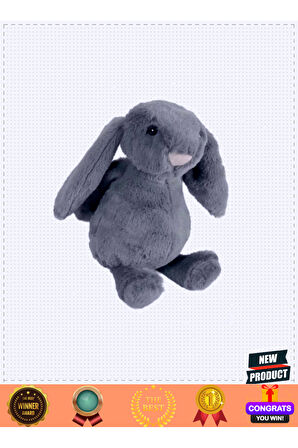 Uyku Arkadaşı Tavşan Peluşgri 34cm Kız Erkek Çocuk Oyuncakları Eğitici Oyuncaklar