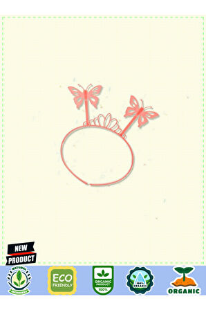 Toz Pembe Renk Kelebek Kanadı Tacı Ve Sopası 50x37cm Kız Erkek Çocuk Oyuncakları Eğitici Oyun