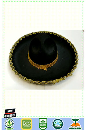 Altın Renk Şeritli Meksika Mariachi Latin Şapkası 55cm Çocuk Kız Erkek Çocuk Oyuncakları Eğit