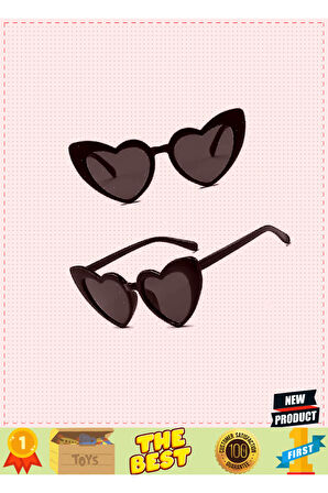 Siyah Renk Kalp Şekilli Parti Gözlüğü 15x5cm Kız Erkek Çocuk Oyuncakları Eğitici Oyuncaklar