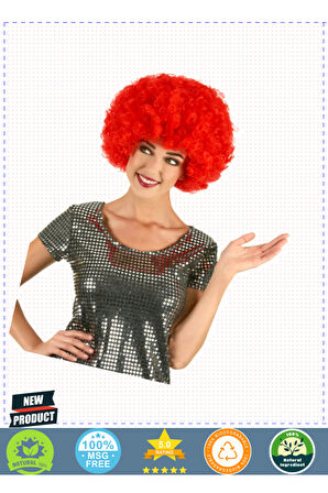 Kırmızı Renk Kıvırcık Afro Bonus Peruk Kız Erkek Çocuk Oyuncakları Eğitici Oyuncaklar