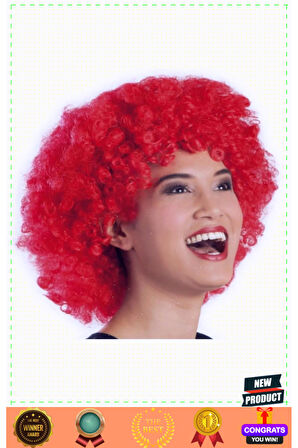 Kırmızı Renk Kıvırcık Afro Bonus Peruk Kız Erkek Çocuk Oyuncakları Eğitici Oyuncaklar