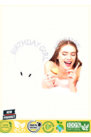 Kristal Taşlı Gümüş Birthday Girl Yazılı Doğum Günü Parti Tacı 19x11cm Kız Erkek Çocuk Oyunca