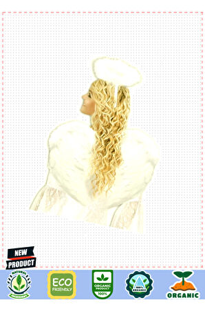 Beyaz Renkli Orta Çocuk Boy Melek Kanadı Ve Tacı 50x35cm Kız Erkek Çocuk Oyuncakları Eğitici