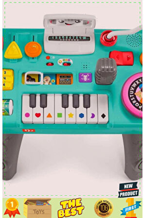 HRB61 Fisherr-Pricee Eğlenceli DJ Aktivite Masası 5 Litre Kız Erkek Çocuk Oyuncakları Eğitici Oyunc