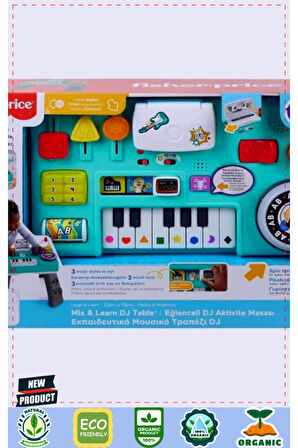 HRB61 Fisherr-Pricee Eğlenceli DJ Aktivite Masası 5 Litre Kız Erkek Çocuk Oyuncakları Eğitici Oyunc