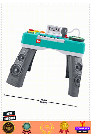 HRB61 Fisherr-Pricee Eğlenceli DJ Aktivite Masası 5 Litre Kız Erkek Çocuk Oyuncakları Eğitici Oyunc