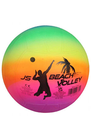 JS Beach Volley Gökkuşağı PVC Top 20Cm 1 Gram Kız Erkek Çocuk Oyuncakları Eğitici Oyuncaklar