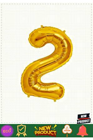 Şekilli Supershape Gold Rakam Folyo Balon 2 Numara 1 Gram Kız Erkek Çocuk Oyuncakları Eğitici Oyunca