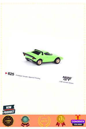 Mini GT 1/64 Lancia Stratos HF Stradale Verde Chiaro 1 Gram Kız Erkek Çocuk Oyuncakları Eğitici Oyun