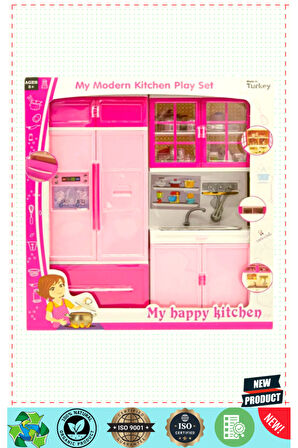 My Happy Mutfak Seti Lavabo Buzdolabı 5 Litre Kız Erkek Çocuk Oyuncakları Eğitici Oyuncaklar