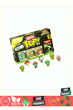 Funko Bitty Pop Teenage Mutant Ninja Turtles Leonardo 4'lü Paket 5 Litre Kız Erkek Çocuk Oyuncakları