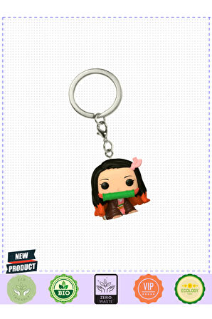 Funko POP Figür Anahtarlık Demon Slayer Nezuko Kamado 1 Gram Kız Erkek Çocuk Oyuncakları Eğitici Oyu