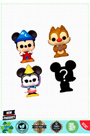 Funko Bitty POP Disneyyy Sorcerer Mickey 4'lü Paket 1 Gram Kız Erkek Çocuk Oyuncakları Eğitici Oyunc