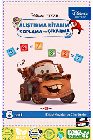 Disneyyy Eğitsel Arabalar Çıkartmalı Alıştırma Kitabım Toplama ve Çıkarma 1 Gram Kız Erkek Çocuk Oyu