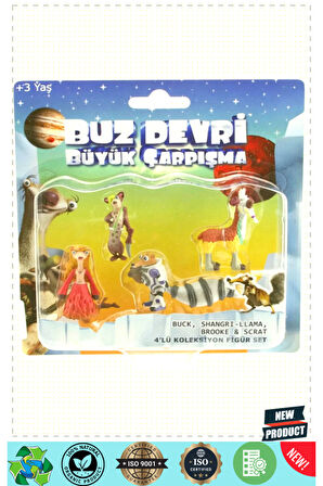 Ice Age-Buz Devri 5 Büyük Çarpışma 4’lü Koleksiyon Set Model 1 Gram Kız Erkek Çocuk Oyuncakları Eğit