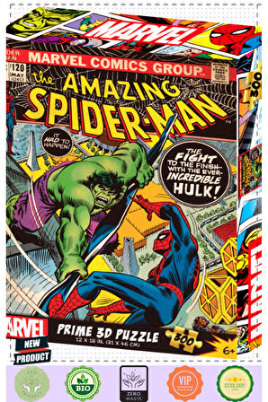 Prime 3D-MArveling Comics Spider-Man 300 Parça Puzzle 33181 1 Gram Kız Erkek Çocuk Oyuncakları Eğiti