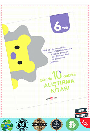 Günde 10 Dakika Alıştırma Kitabı 6 Yaş 5 Litre Kız Erkek Çocuk Oyuncakları Eğitici Oyuncaklar