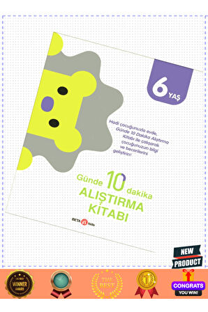 Günde 10 Dakika Alıştırma Kitabı 6 Yaş 5 Litre Kız Erkek Çocuk Oyuncakları Eğitici Oyuncaklar