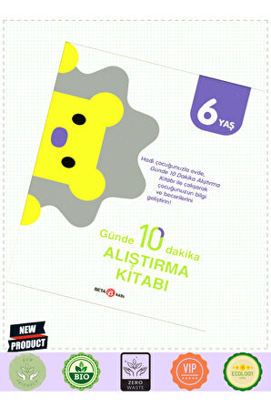 Günde 10 Dakika Alıştırma Kitabı 6 Yaş 5 Litre Kız Erkek Çocuk Oyuncakları Eğitici Oyuncaklar