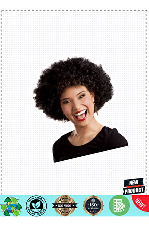 Siyah Renk Kıvırcık Afro Bonus Peruk Parti Peruğu 1 Gram Kız Erkek Çocuk Oyuncakları Eğitici Oyuncak