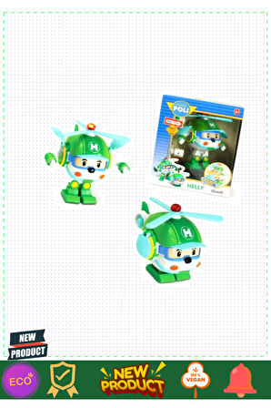 POLI 83096 Robocar Poli Işıklı Dönüşen Figür Helly -Necotoys 1 Gram Kız Erkek Çocuk Oyuncakları Eğit