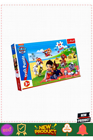 PUZZLE-14346 Paw Patrol 24 Parça Maxi Çocuk Puzzle -Vardem 1 Gram Kız Erkek Çocuk Oyuncakları Eğitic