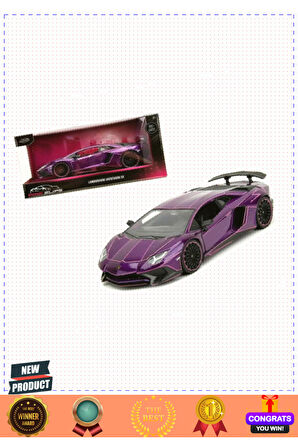 Jada 1:24 Pink Slips Lamborghini Aventador SV Model Araba 1 Gram Kız Erkek Çocuk Oyuncakları Eğitici