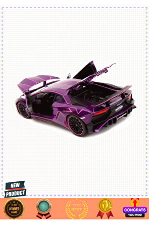 Jada 1:24 Pink Slips Lamborghini Aventador SV Model Araba 1 Gram Kız Erkek Çocuk Oyuncakları Eğitici