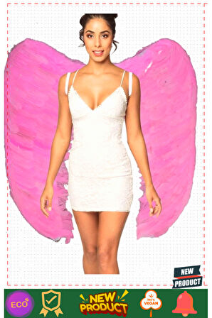 Mega Boy Pembe Renk Tüylü Melek Kanadı 100x85Cm 1 Gram Kız Erkek Çocuk Oyuncakları Eğitici Oyuncakla