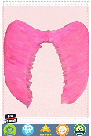 Mega Boy Pembe Renk Tüylü Melek Kanadı 100x85Cm 1 Gram Kız Erkek Çocuk Oyuncakları Eğitici Oyuncakla