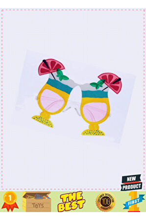 Meyve Kokteyl Temalı Sarı Parti Gözlüğü 15X12Cm 1 Gram Kız Erkek Çocuk Oyuncakları Eğitici Oyuncakla