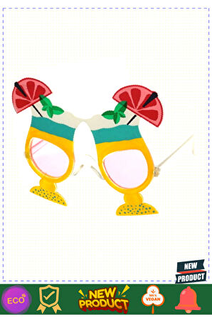 Meyve Kokteyl Temalı Sarı Parti Gözlüğü 15X12Cm 1 Gram Kız Erkek Çocuk Oyuncakları Eğitici Oyuncakla