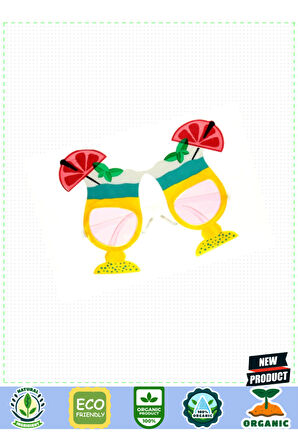 Meyve Kokteyl Temalı Sarı Parti Gözlüğü 15X12Cm 1 Gram Kız Erkek Çocuk Oyuncakları Eğitici Oyuncakla