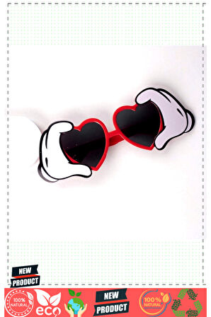 Kırmızı Renk Kalp Şekilli El Figürlü Parti Gözlüğü 21x8Cm 1 Gram Kız Erkek Çocuk Oyuncakları Eğitici