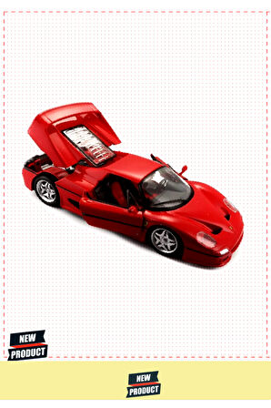 Bburagoo 1:24 Ferrari F50 Kırmızı Model Araba 5 Litre Kız Erkek Çocuk Oyuncakları Eğitici Oyuncaklar
