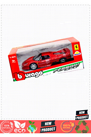 Bburagoo 1:24 Ferrari F50 Kırmızı Model Araba 5 Litre Kız Erkek Çocuk Oyuncakları Eğitici Oyuncaklar
