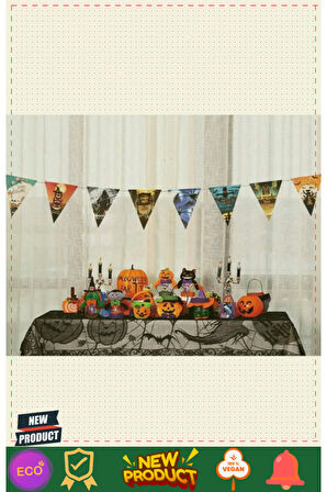 Cadılar Bayramı Halloween Flama Bayrak Banner Süs 8 li 3 Metre 1 Gram Kız Erkek Çocuk Oyuncakları Eğ