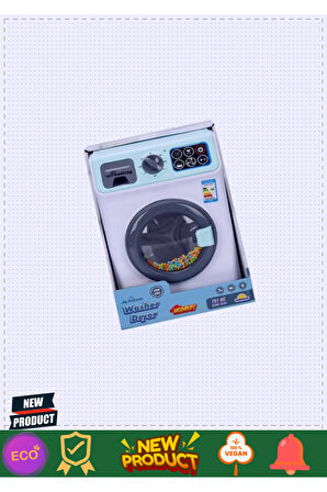 3009 Hommy Sesli ve Işıklı Yeşil Çamaşır Makinesi 1 Gram Kız Erkek Çocuk Oyuncakları Eğitici Oyuncak