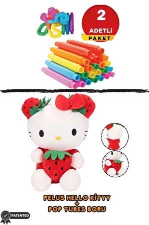 Hello Kitty Pop Tubes Sürpriz Paket Peluş Kız Erkek Çocuk Oyuncakları Eğitici Oyuncaklar