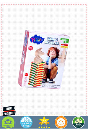 Ony-358	ahşap 100 Parça Sihirli Bloklar 5 Litre Kız Erkek Çocuk Oyuncakları Eğitici Oyuncaklar