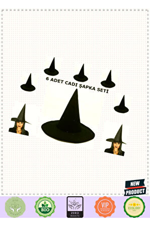 Siyah Cadı Şapkası Keçe Yetişkin Boy 6 Adet 5 Litre Kız Erkek Çocuk Oyuncakları Eğitici Oyuncaklar