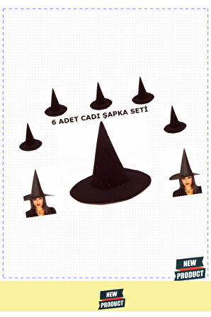 Siyah Cadı Şapkası Keçe Yetişkin Boy 6 Adet 5 Litre Kız Erkek Çocuk Oyuncakları Eğitici Oyuncaklar