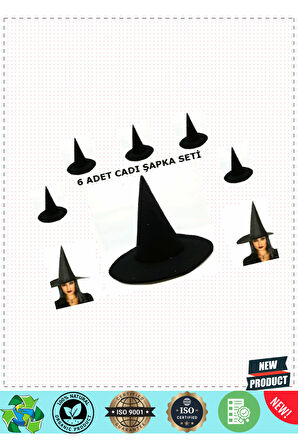 Siyah Cadı Şapkası Keçe Yetişkin Boy 6 Adet 5 Litre Kız Erkek Çocuk Oyuncakları Eğitici Oyuncaklar